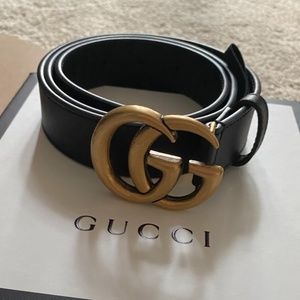 GUCCI Double G buckle belt (1"belt width); size 85